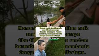 wanita kesulitan naik saat dibantu pacarnya, tiba-tiba datang pria random membantu. #shorts #reels