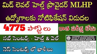 AP లో 4,775 MLHP ఉద్యోగాల భర్తీ | Mid-Level Health Provider jobs Notification 2022 | MLHP | AndhraTV