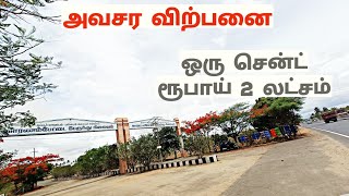 மிகவும் அவசர விற்பனை ஒரு சென்ட் ₹ 2 லட்சம் மட்டுமே | low budget residential plots for sale