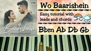 Woh Baarishein - Easy Piano Tutorial - Arjun Kanungo | Manoj Muntashir | ft. Shriya Pilgaonkar