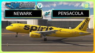 MSFS LIVE FULL FLIGHT | *SPIRIT* FENIX A320 OPS | VATSIM | NEWARK - PENSACOLA