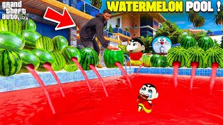 Franklin and Shinchan Making Their Swimming Pool Into Watermelon Pool In   GTA 5 ! | Paradox FTW