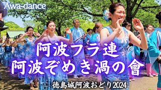 阿波フラ連\u0026阿波ぞめき渦の會：合同 【徳島城 阿波踊り2024】 Awa-dance/お花見広場