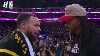 Steph Curry & Damion Lee share the moment 🤣