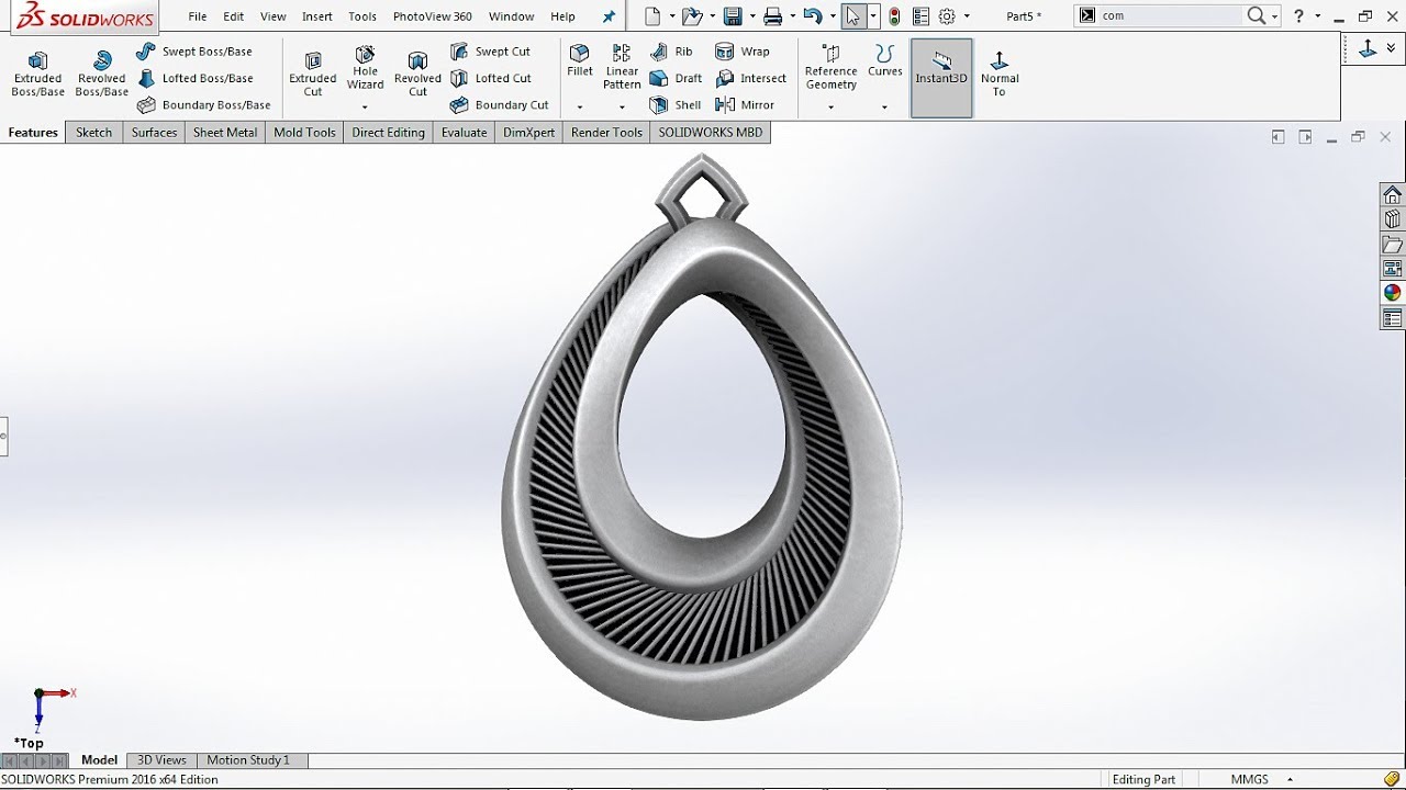 How To Make 'Complex Mobius Pendant' In Solidworks 2016 - YouTube