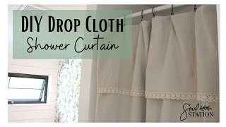 DIY Drop Cloth Shower Curtain!