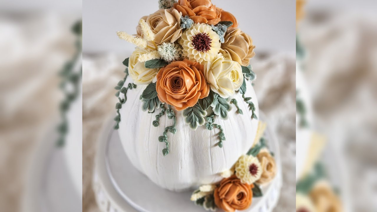 Buttercream Pumpkin Cake Tutorial Youtube