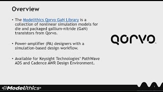 Modelithics Qorvo GaN Library Overview