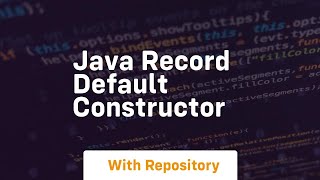 java record default constructor