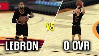 CAN LEBRON HIT A HALF COURT SHOT BEFORE A 0 OVERALL HITS A THREE? NBA 2K17 GAMEPLAY!