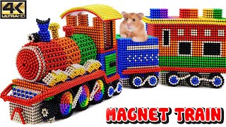 DIY - How To Make RainBow Train From Magnetic Balls ASMR 4K | Magnet Satisfyign