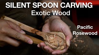 Hand carving exotic wood using traditional tools