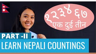 #6 Learn Nepali for Beginners | Nepali Counting (Part II) | Ek duee teen (1-100)