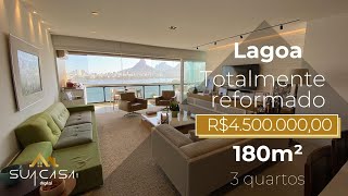 LAGOA | TOUR POR APARTAMENTO TOTALMENTE REFORMADO | VISTA PANORÂMICA PARA A LAGOA RODRIGO DE FREITAS