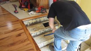 How to replace stair treads in a staircase part 1