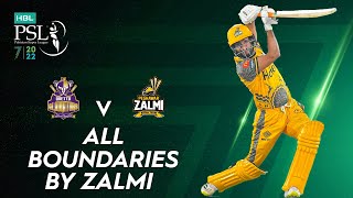 All Boundaries By Peshawar Zalmi | Quetta Gladiators vs Peshawar Zalmi | Match 2 | HBL PSL 7 | ML2T