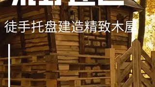 硬核荒野建造！徒手用托盘搭建木屋庇护所 荒野建造 野外建造 庇护所建造 木屋建造 创作灵感