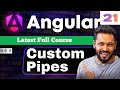 Angular 21 tutorial in Hindi #32 Custom Pipe | Create Pipe with Parameters & Multiple Pipes