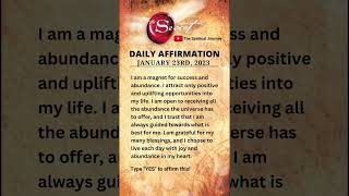 Morning Affirmation - January 23rd | Positive Affirmations | Affirmations For Success | #shorts