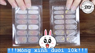 [DIY] Móng xinh đón Tết dưới 10K | Cách dùng miếng dán móng | Nails sticker