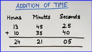 Addition of Time | Addition of Hours, Minutes \u0026 Seconds | Adding Time | How to add Time