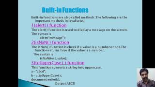 Class XII -Computer Applications -Chapter 6 -Client side Scripting using JavaScript (Part II)