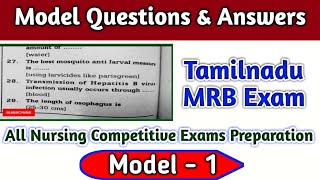 TN MRB Model Question & Answer | Staff Nurse Exam Question | Nursing Exam Questions | Nurses Profile
