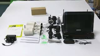 Hiseeu 3MP 8CH Wireless Camera CCTV Kit 10.1 LCD Monitor