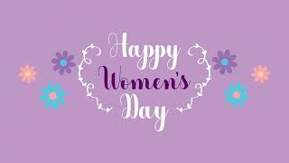 Happy women's day lettering animation with flowers garden video