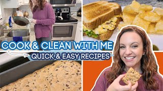 COOK AND CLEAN WITH ME | EASY AND DELICIOUS LUNCH \u0026 DESSERT RECIPES!!