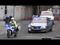 Police escort for two unmarked Skoda's