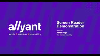 Allyant | PDF Screen Reader Demonstration