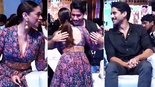 Aditi Rao Hydari Hugs Nag Chaitanya At Hey Sinamika Pre Release Event | Dulquer Salmaan | NSE