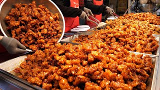 역대급 미친 바삭함? 단체 주문 한번에 600개 나간다는! 유명한 고추 닭강정 / spicy sweet and sour chicken / Korean street food