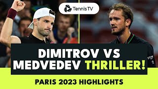 DRAMATIC Girgor Dimitrov vs Daniil Medvedev Marathon 😳 | Paris 2023 Highlights