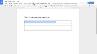 Fusionner des cellules dans Google Documents