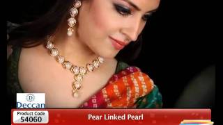 HomeShop18.com -  Pear Linked Pearl set By Deccan Pearls