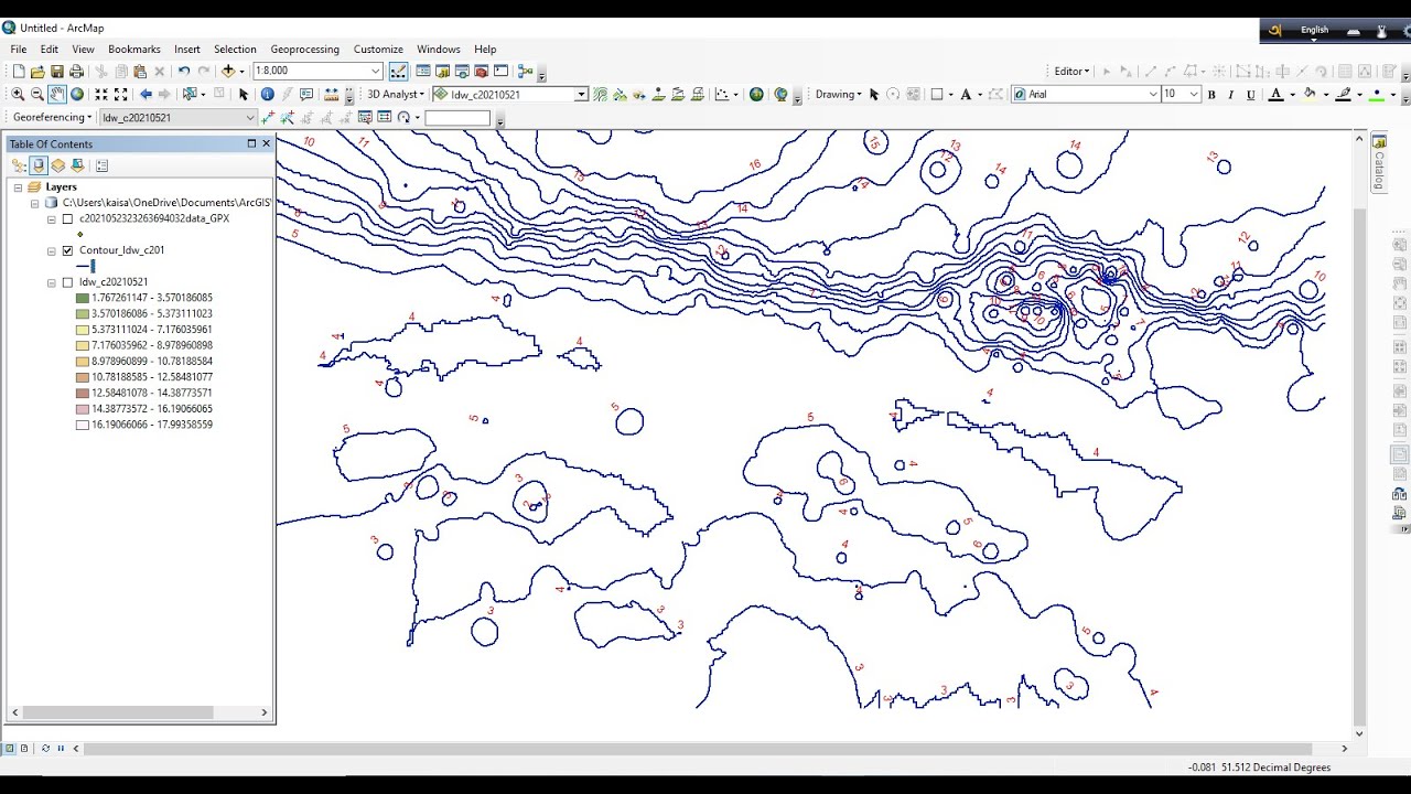 Extract Contour Line From Google Earth || Create Contour Map In ArcMap ...