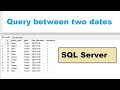 SQL tutorial| Query between two dates in sqlserver