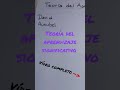 Teoría del Aprendizaje significativo VÍDEO COMPLETO https://www.youtube.com/watch?v=AC_oztcFDc8