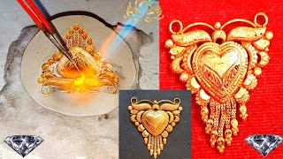 handmade making gold pendant. 22k hollmark locket kaise banate hai