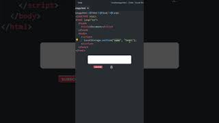 [Must Watch] Store data in local storage in JavaScript #shorts #javascript #nodejs