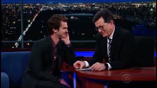 andrew garfield and stephen colbert kissing