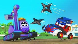 スーパーニンジャトラック、掘削機を救う！ - 子供向けトラックアニメ 🚨 Super Truck