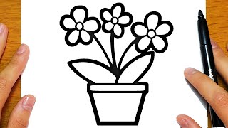 HOW TO DRAW A FLOWER POT 💐 | Easy drawings