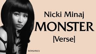 Nicki Minaj - MONSTER (Verse - Lyrics) pull up in the sri lanka, whatt am i a nicki fan?