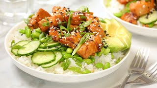 Teriyaki Salmon Bowl | Healthy Meal Prep Recipe