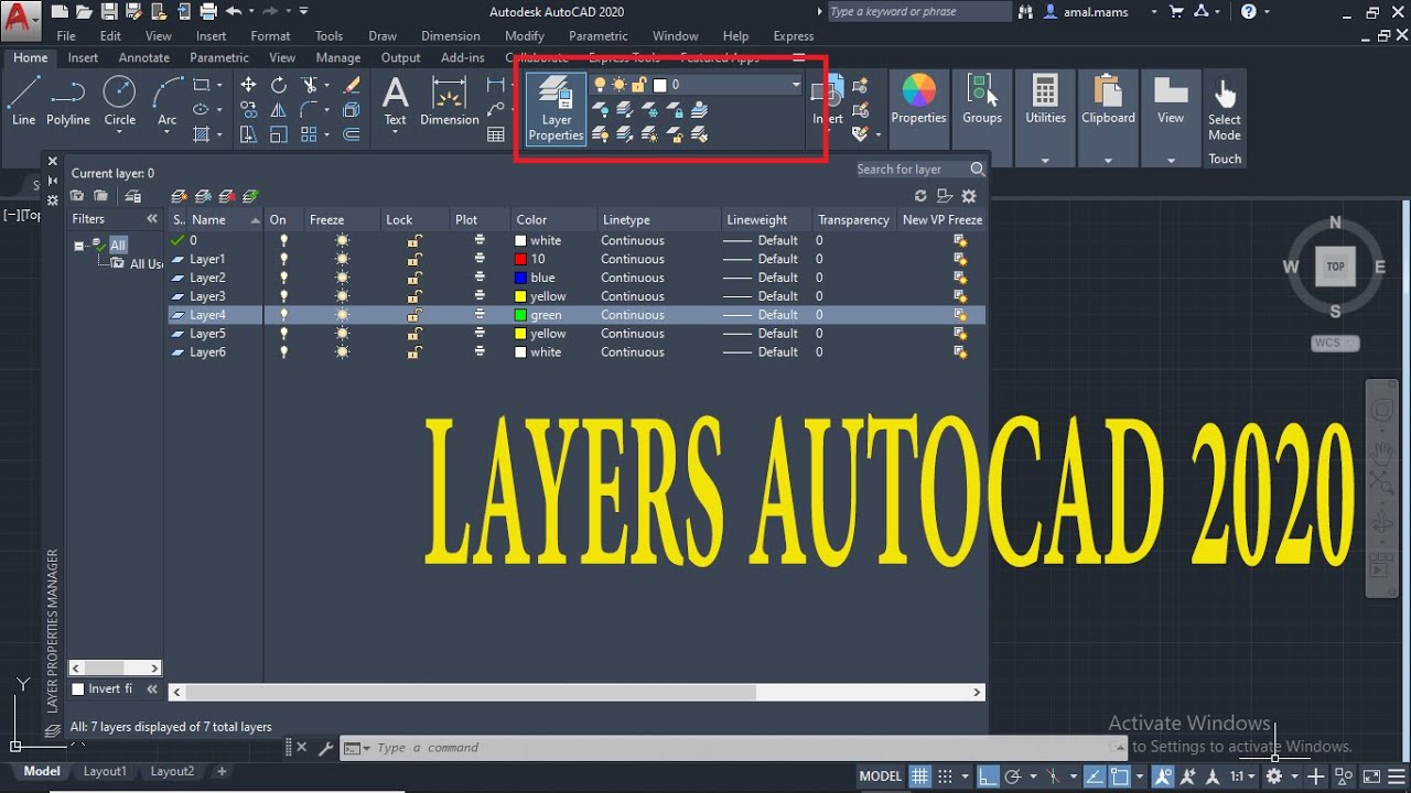 شرح الطبقات Layers Autocad 2020 - YouTube