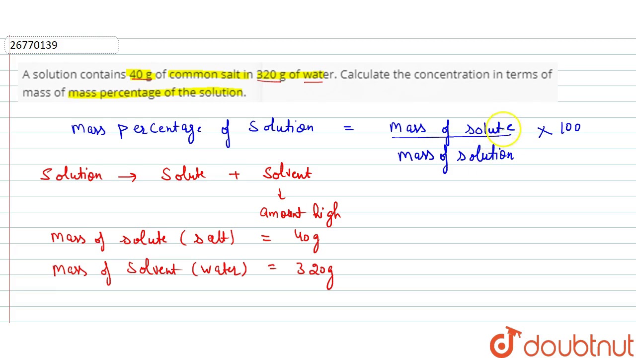 Concentration Aqueous Solution Meaning