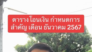 ตารางโอนเงิน กำหนดการเดือนธันวาคม 2567 #สวัสดิการแห่งรัฐ #เงินผู้สูงอายุ #เงินผู้พิการ #เงินดิจิทัล